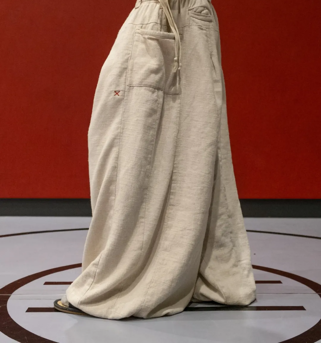 Elion™ – Flax Pleated Wide-Leg Pants