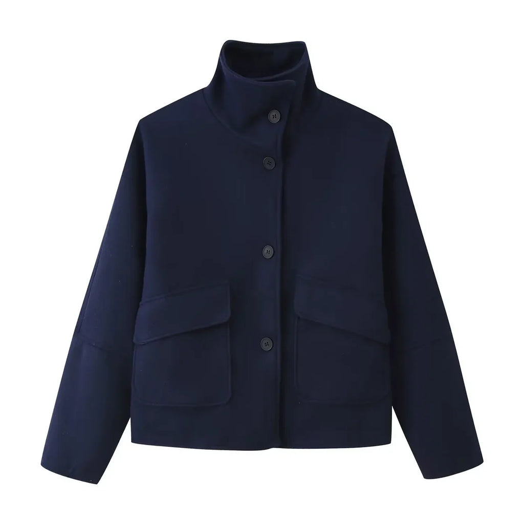 Elora™ – Wool Funnel Neck Coat