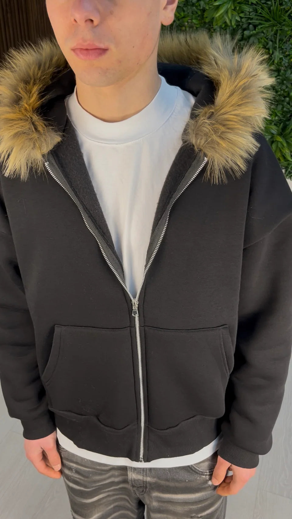 Kayson White Minimal Pullover front view