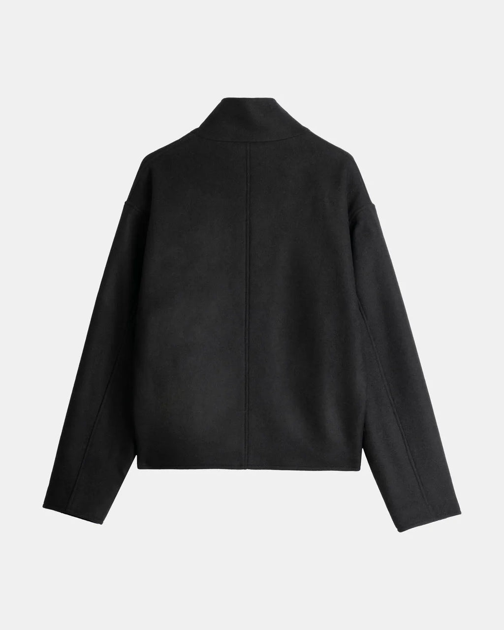 Back view of Valiant wool jacket silhouette