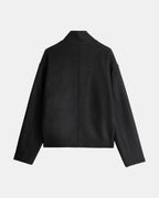 Back view of Valiant wool jacket silhouette