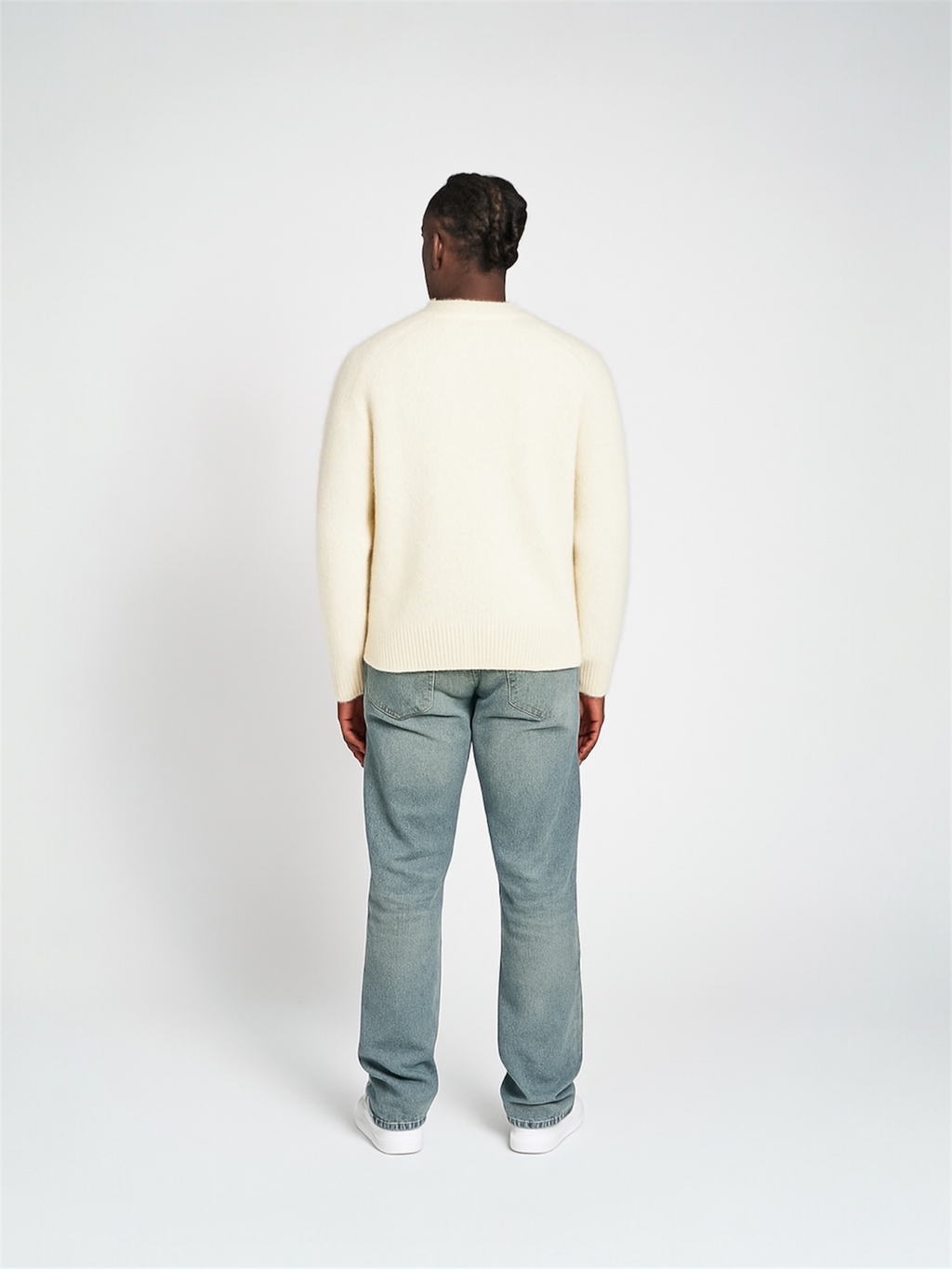 Ellis™ – White Mohair Sweater
