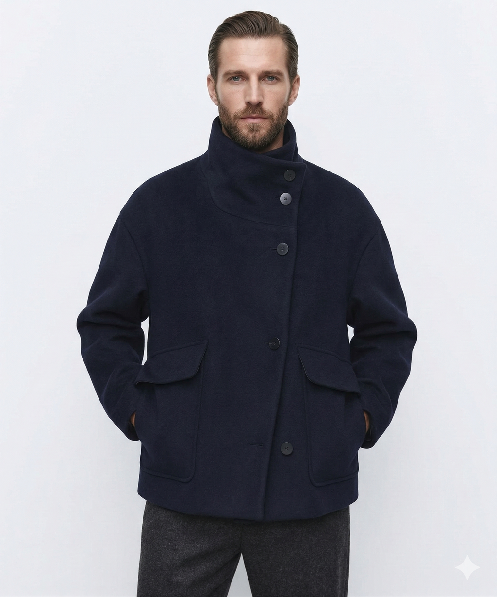 Elora™ – Wool Funnel Neck Coat