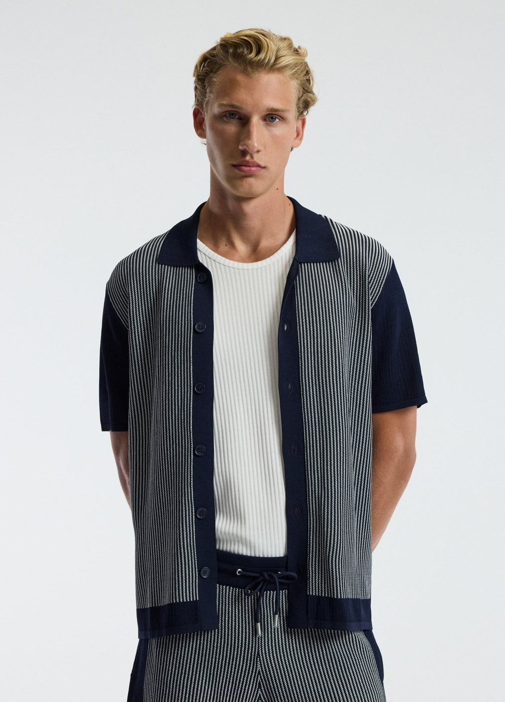 Lior™ – Panelled Stripe Knit Shirt