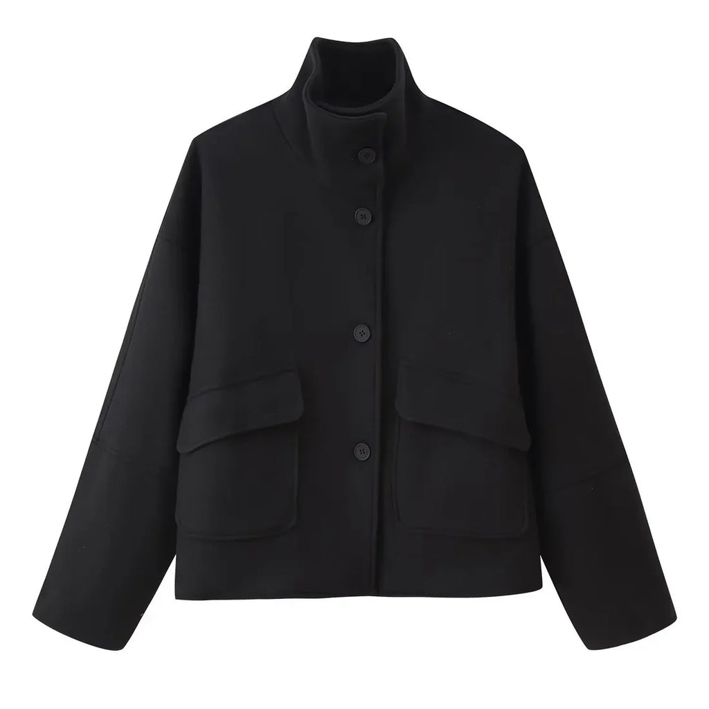 Elora™ – Wool Funnel Neck Coat