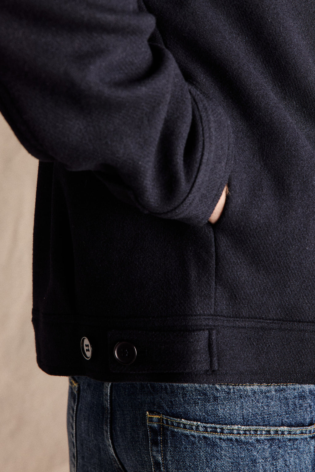 Caelan™ – Navy Wool Flight Jacket