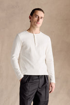 Lorin™ – White Henley Shirt