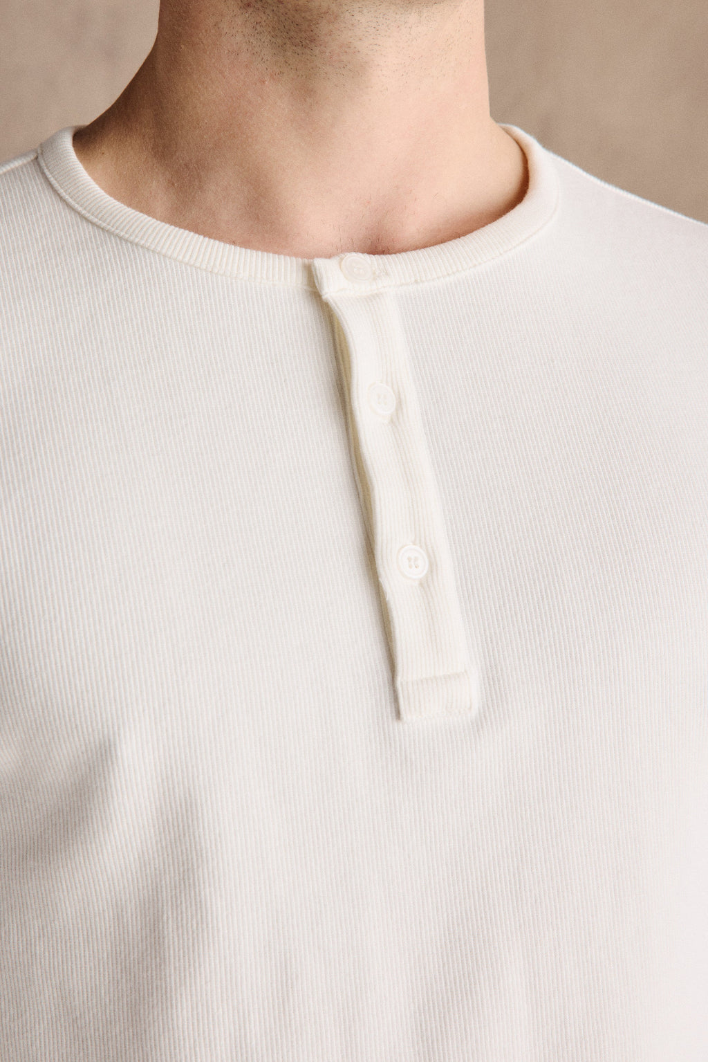Lorin™ – White Henley Shirt