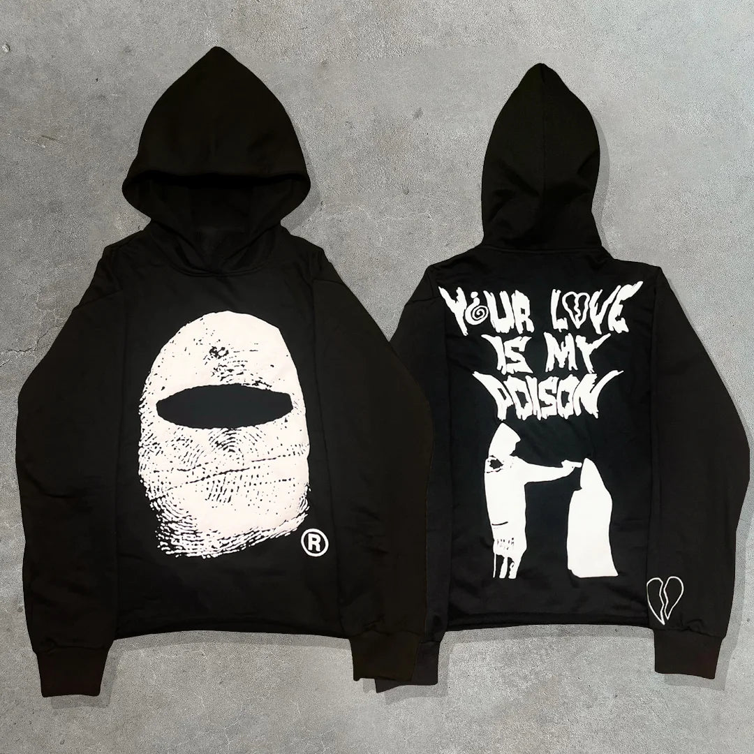 Vyxn™ – Love is Poison Printed Hoodie
